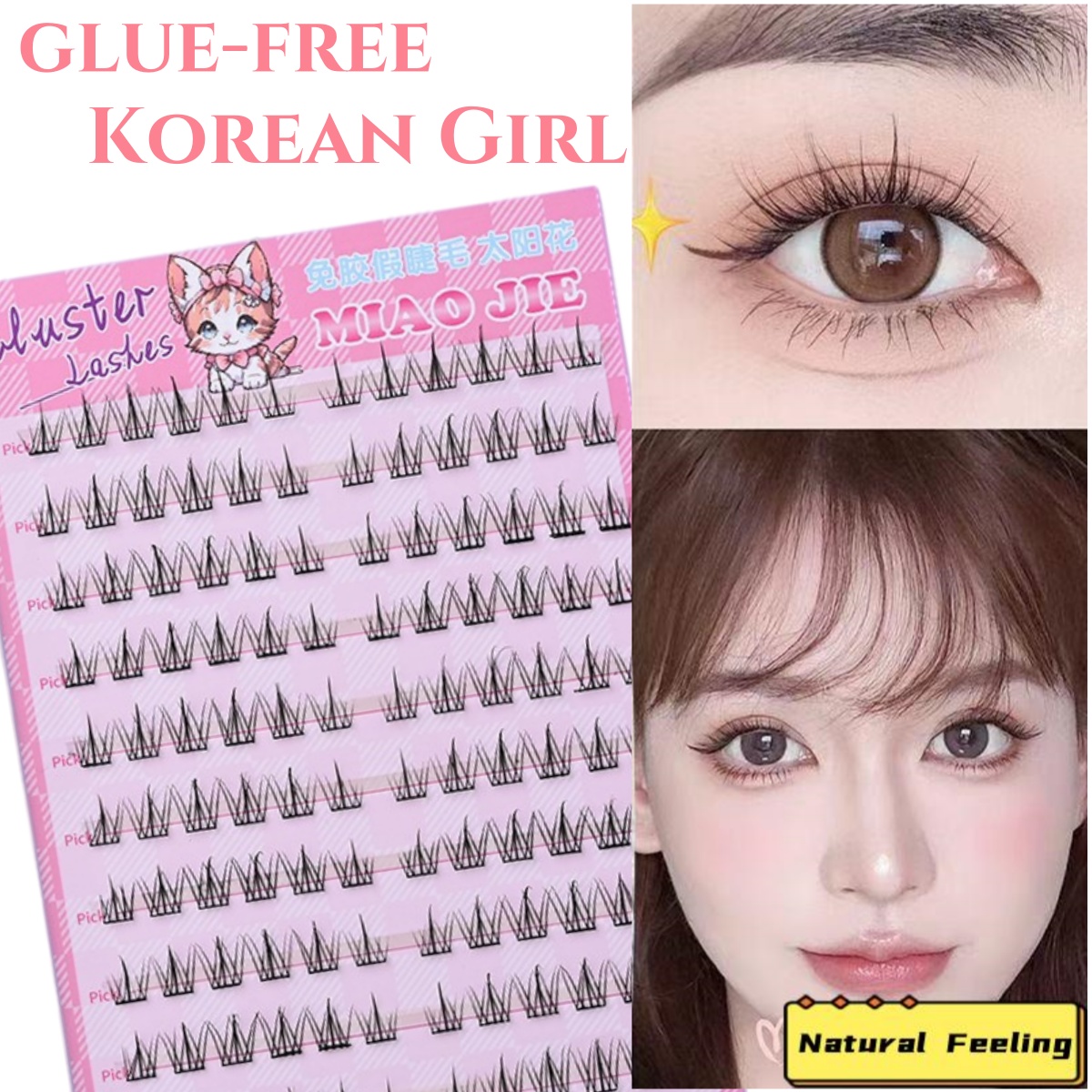 MIAOJIE No-Glue False Eyelashe - đánh giá và giá Eyelash Extension Human Hair