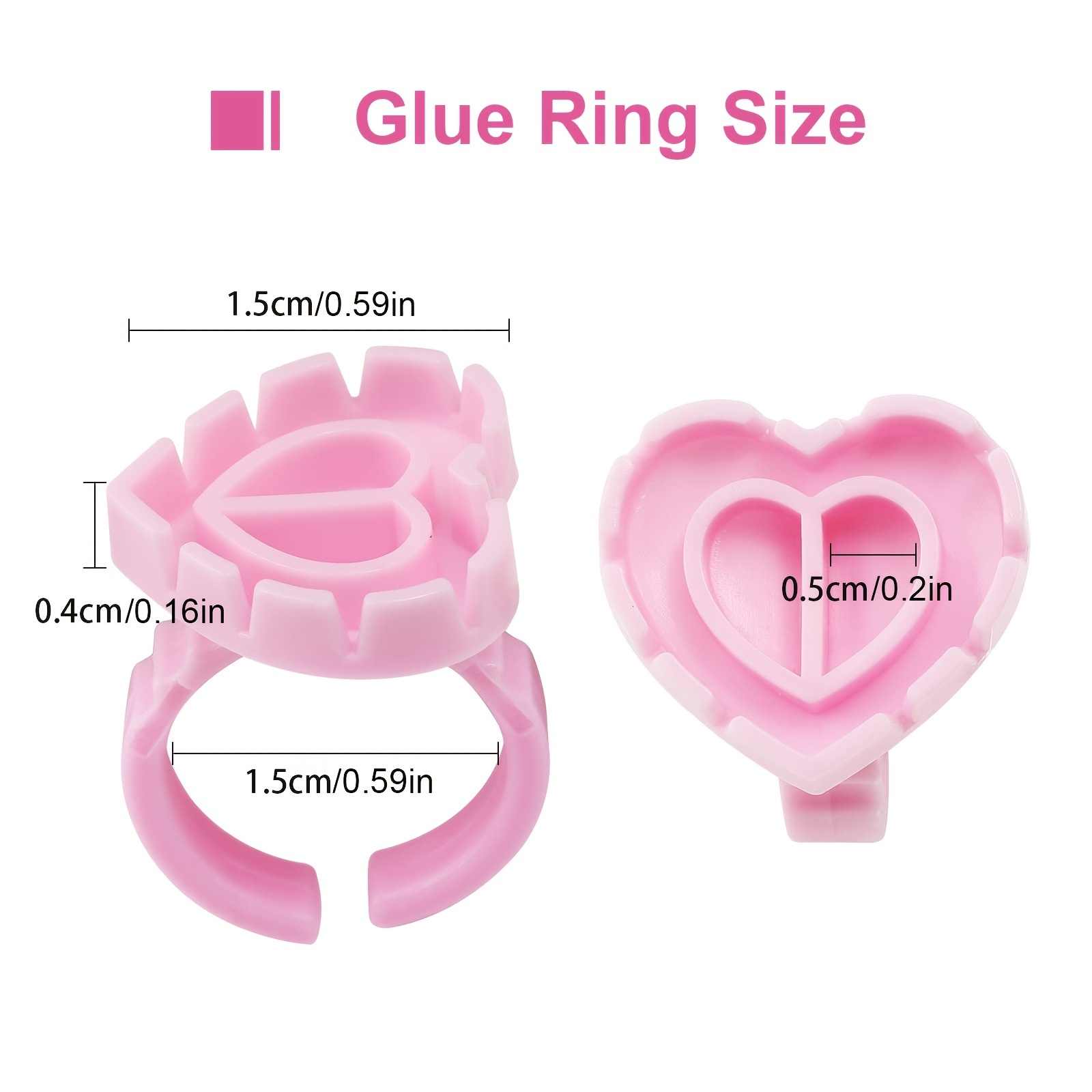 100PCSHeart Eyelash Glue Rings - đánh giá và giá Eyelash Extension Look